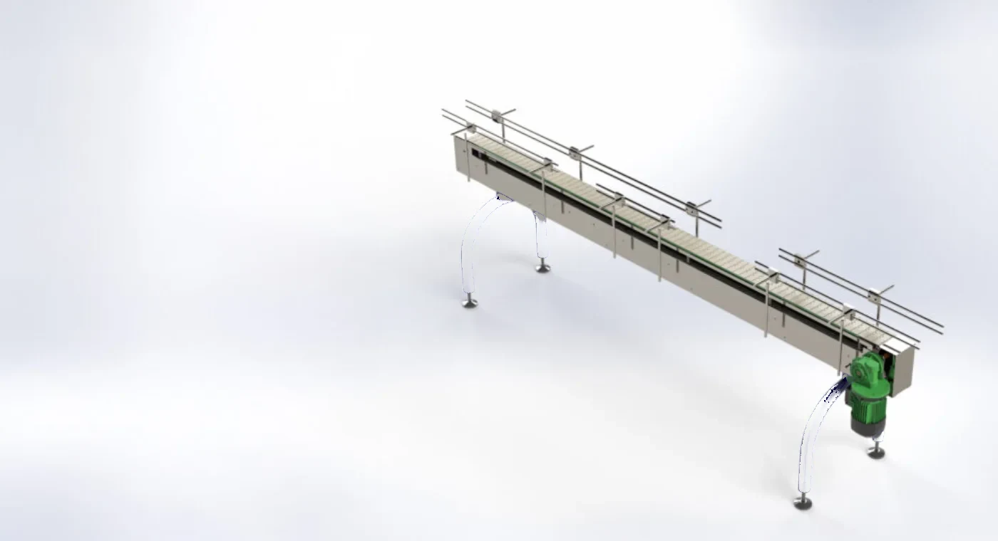Chain & Slat conveyor — manufacturer's render